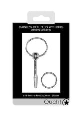 STAINLESS STEEL PLUG W/ RING 9MM
